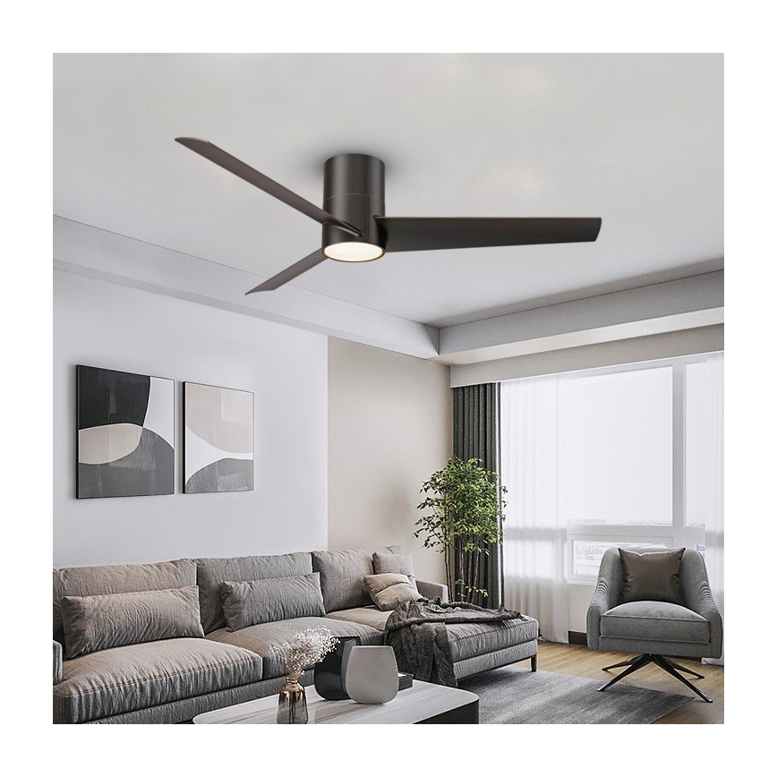 ZEVENTI - LED Stropný ventilátor BARROSA LED/18W/230V Wi-Fi Tuya čierna + diaľkové ovládanie