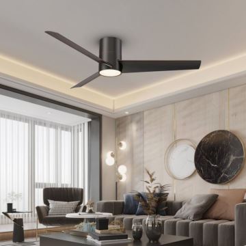 ZEVENTI - LED Stropný ventilátor BARROSA LED/18W/230V Wi-Fi Tuya čierna + diaľkové ovládanie