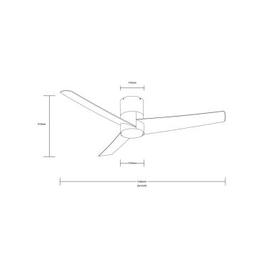 ZEVENTI - LED Stropný ventilátor BARROSA LED/18W/230V Wi-Fi Tuya čierna + diaľkové ovládanie