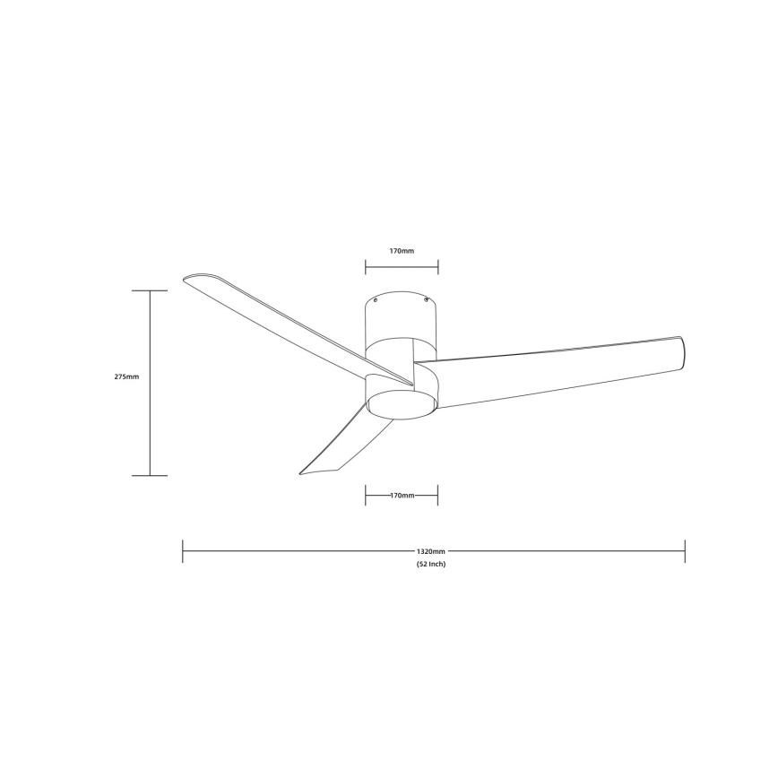 ZEVENTI - LED Stropný ventilátor BARROSA LED/18W/230V Wi-Fi Tuya čierna + diaľkové ovládanie