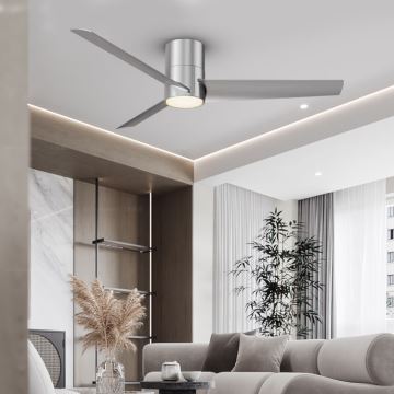 ZEVENTI - LED Stropný ventilátor BARROSA LED/18W/230V Wi-Fi Tuya chróm + diaľkové ovládanie