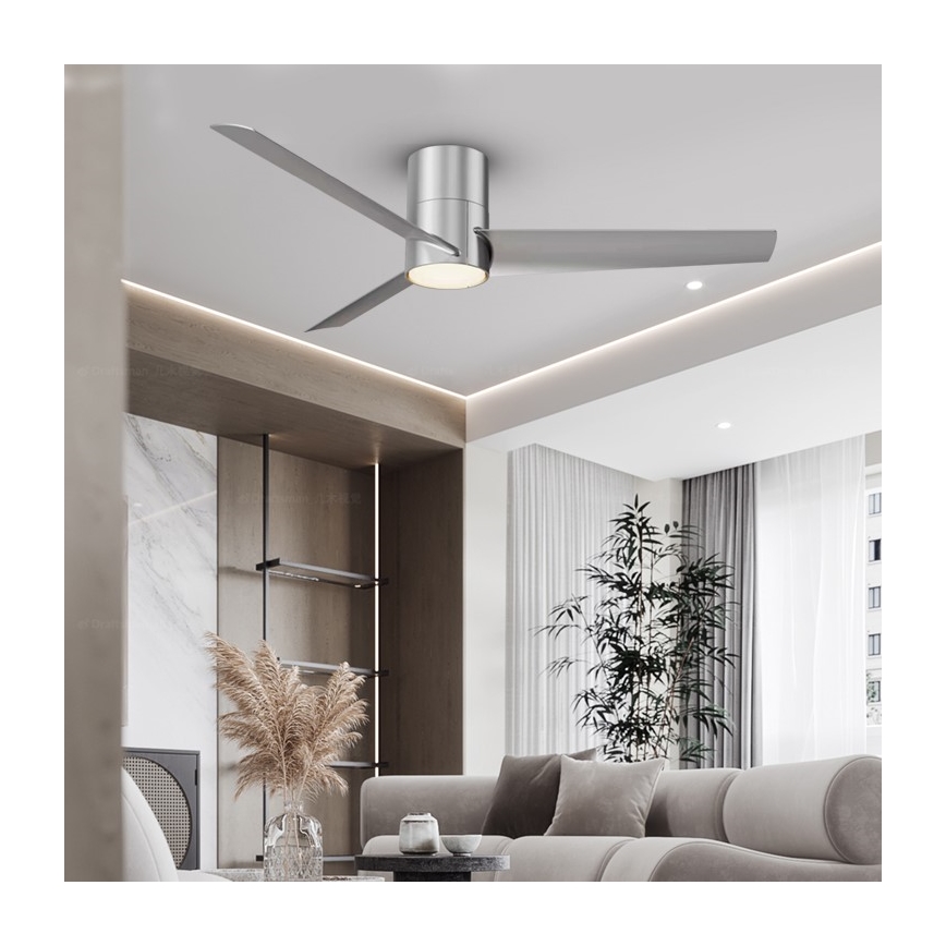 ZEVENTI - LED Stropný ventilátor BARROSA LED/18W/230V Wi-Fi Tuya chróm + diaľkové ovládanie