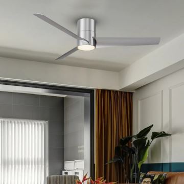 ZEVENTI - LED Stropný ventilátor BARROSA LED/18W/230V Wi-Fi Tuya chróm + diaľkové ovládanie