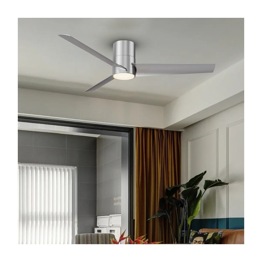 ZEVENTI - LED Stropný ventilátor BARROSA LED/18W/230V Wi-Fi Tuya chróm + diaľkové ovládanie