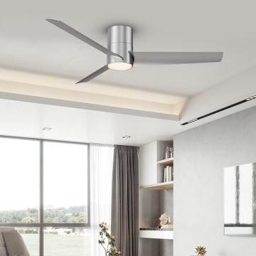 ZEVENTI - LED Stropný ventilátor BARROSA LED/18W/230V Wi-Fi Tuya chróm + diaľkové ovládanie