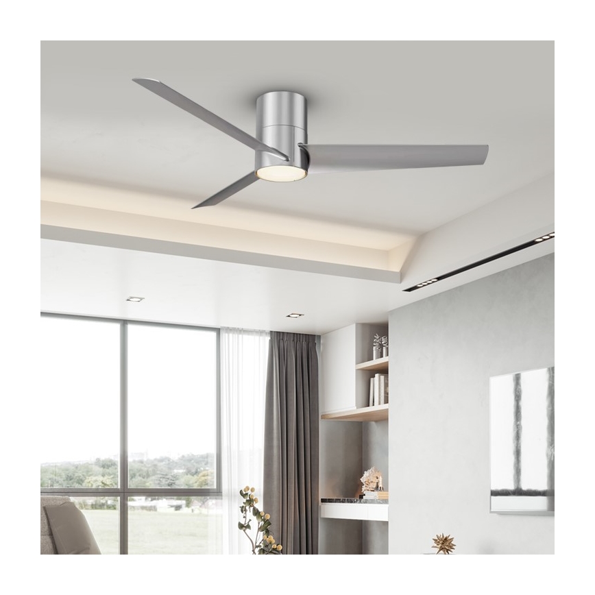 ZEVENTI - LED Stropný ventilátor BARROSA LED/18W/230V Wi-Fi Tuya chróm + diaľkové ovládanie