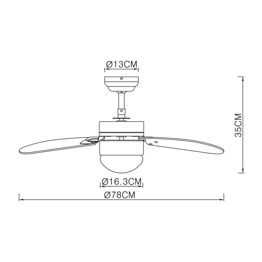 ZEVENTI - Stropný ventilátor FAMARA 1xE14/60W/230V