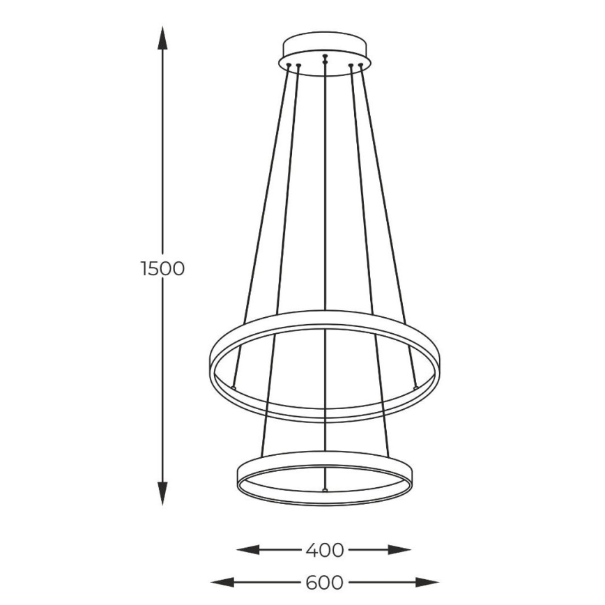 Zuma Line - LED Luster na lanku LED/50W/230V 3000/4000/6000K pr. 60 cm čierna