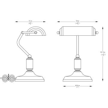 Zuma Line - Stolná lampa 1xE27/40W/230V zlatá