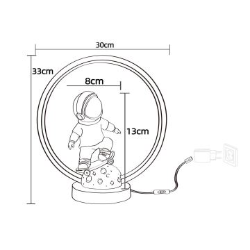 Zuma Line - LED Detská stolná lampa LED/4W/230V astronaut/živica