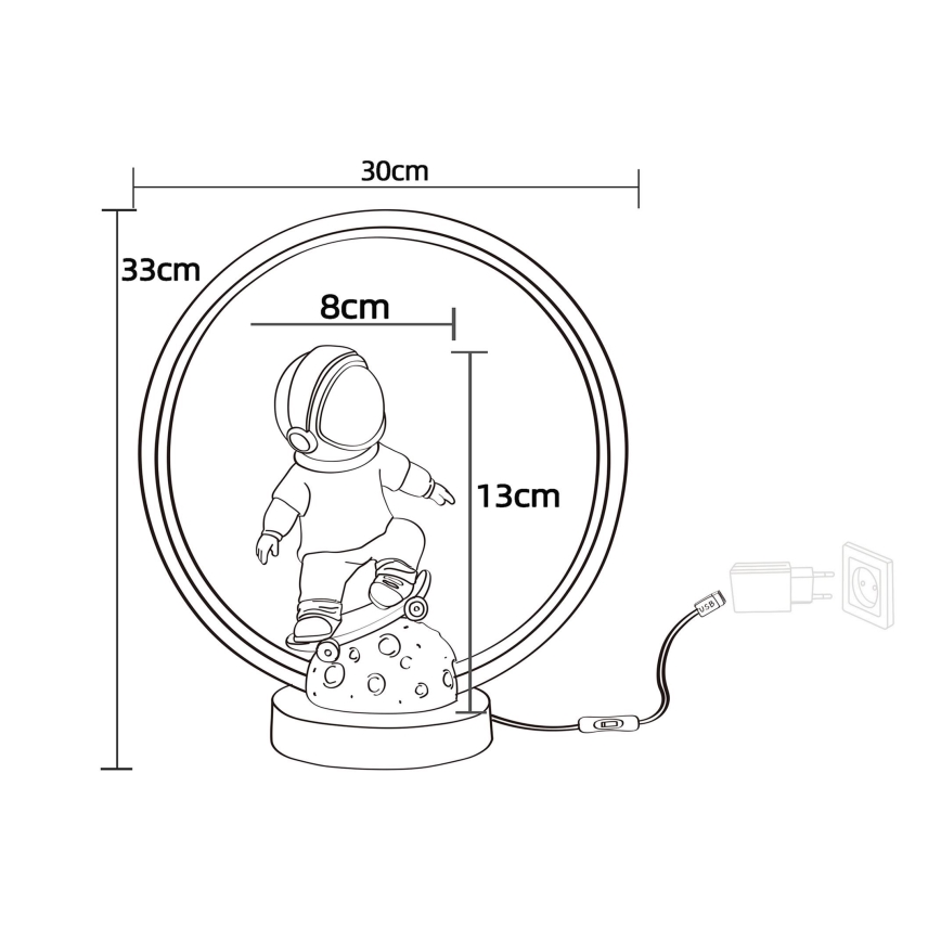 Zuma Line - LED Detská stolná lampa LED/4W/230V astronaut/živica