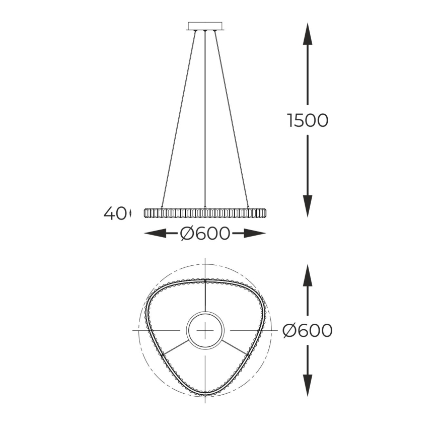 Zuma Line - LED Stmievateľný krištáľový luster na lanku LED/25W/230V 2700-6000K + diaľkové ovládanie