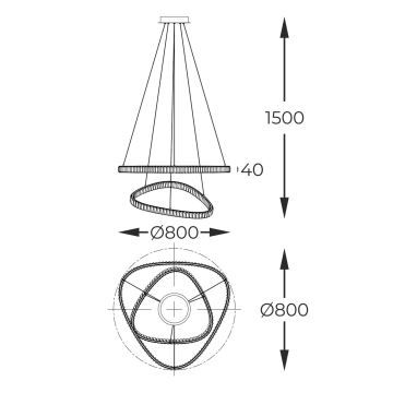 Zuma Line - LED Stmievateľný krištáľový luster na lanku LED/36W/230V 2700-6000K + diaľkové ovládanie