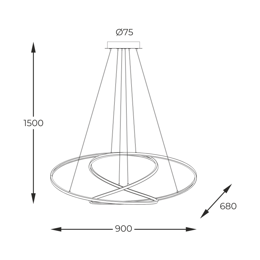 Zuma Line - LED Stmievateľný luster na lanku LED/56W/230V zlatá