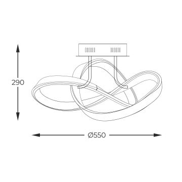 Zuma Line - LED Stmievateľný prisadený luster LED/44W/230V čierna/zlatá