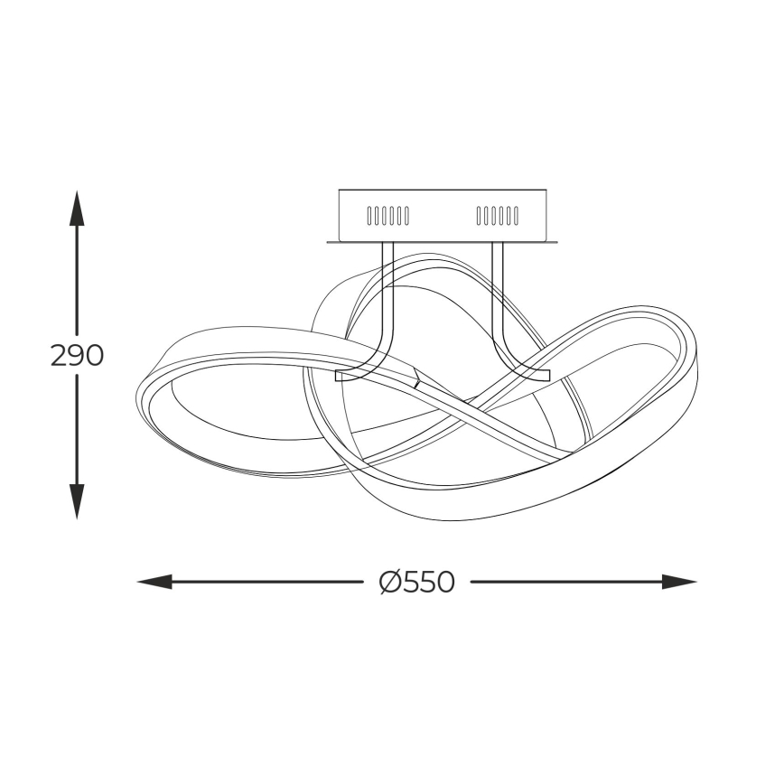 Zuma Line - LED Stmievateľný prisadený luster LED/44W/230V čierna/zlatá