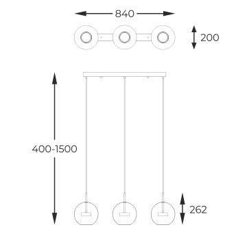 Zuma Line - LED Luster na lanku 3xLED/5W/230V zlatá