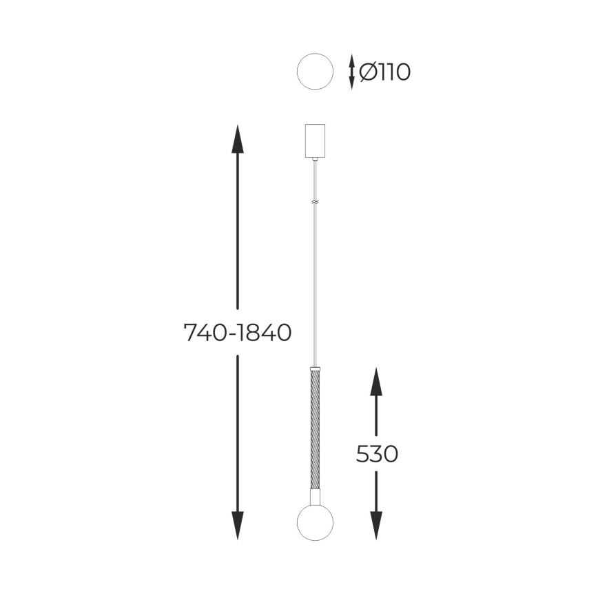 Zuma Line - Luster na lanku 1xG9/6W/230V mosadz