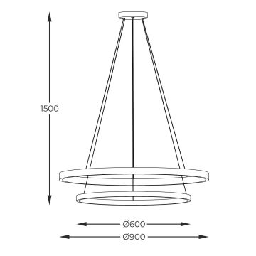 Zuma Line - LED Luster na lanku LED/72W/230V 3000/4000/6000K pr. 90 cm čierna