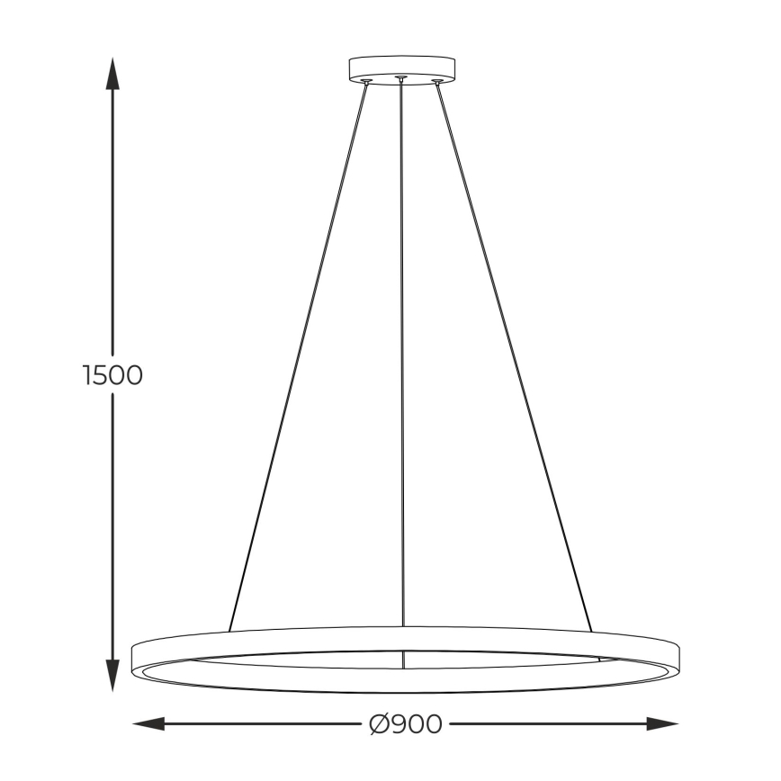 Zuma Line - LED Luster na lanku LED/40W/230V 3000/4000/6000K pr. 90 cm čierna