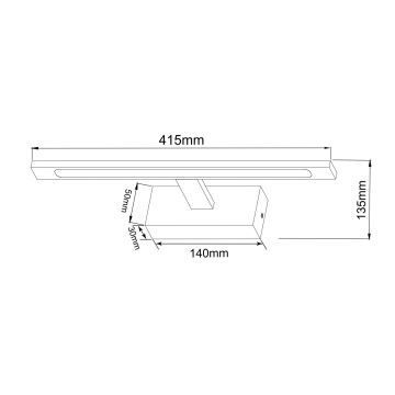 Zuma Line - LED Kúpeľňové osvetlenie zrkadla LED/12W/230V 41 cm IP44 čierna