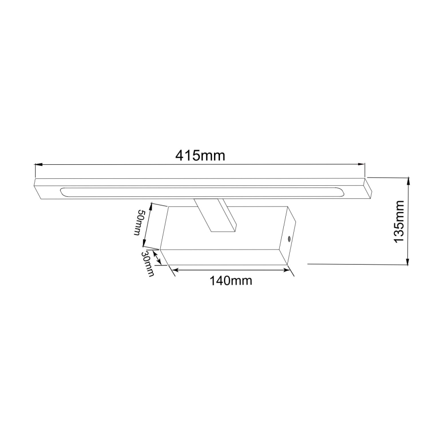 Zuma Line - LED Kúpeľňové osvetlenie zrkadla LED/12W/230V 41 cm IP44 čierna