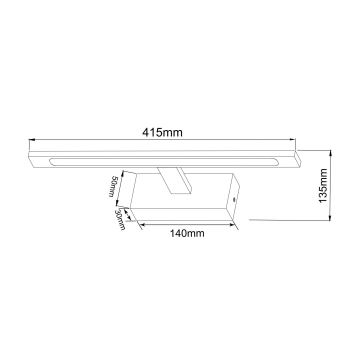 Zuma Line - LED Kúpeľňové osvetlenie zrkadla LED/12W/230V 41 cm IP44 chróm